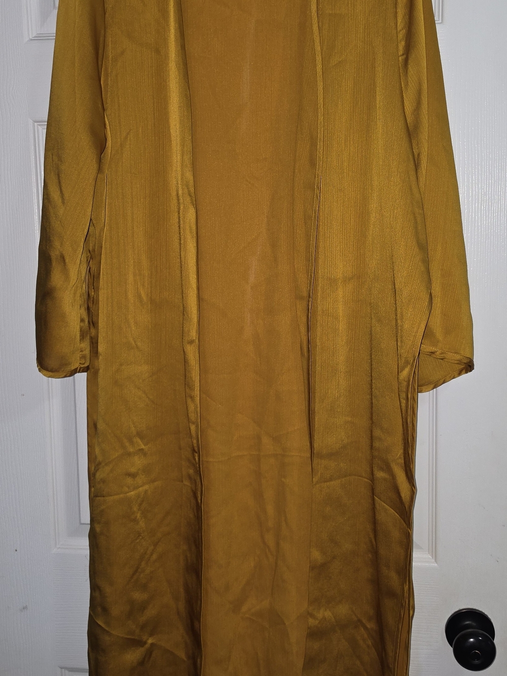New York & Company Mustard Longline Duster